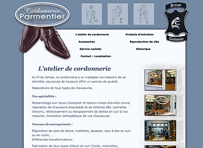 Site Cordonnerie Parmentier